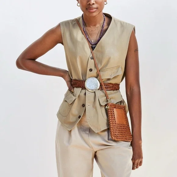 Clare V Leather Poche Cuoio Perf